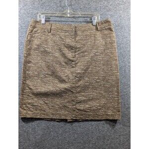 New York & Company  Skirt Women's Pencil Style Brown Animal Print Size 14 Preppy
